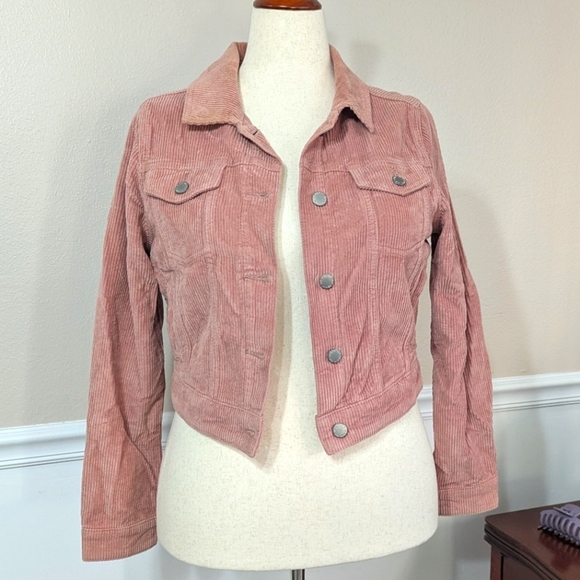 dip Jackets & Blazers - 3/$30 Pink Corduroy Cropped Jacket Size Large